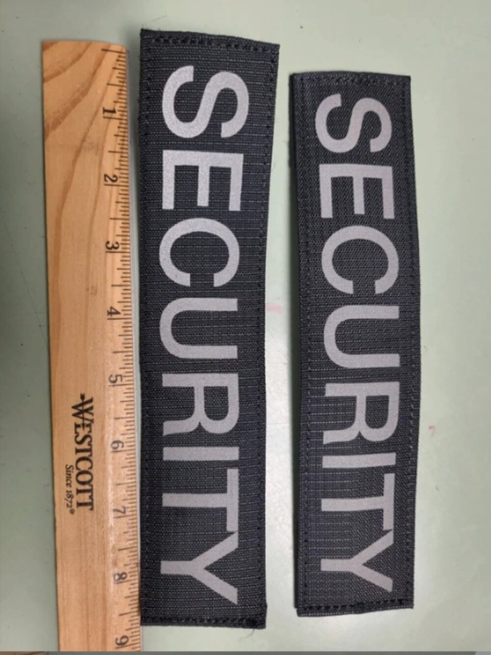 Two Security Patches about 8.5" long